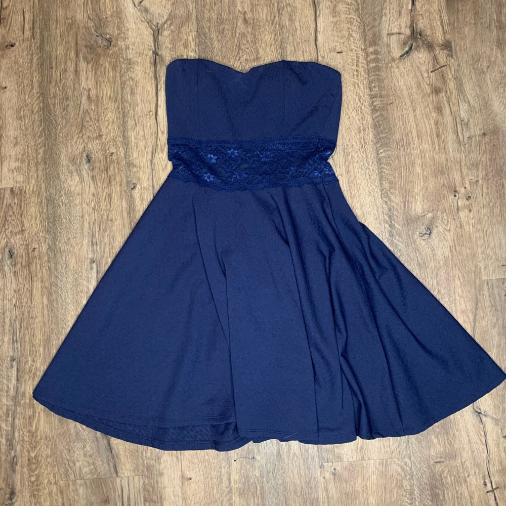 Navy blue skater dress